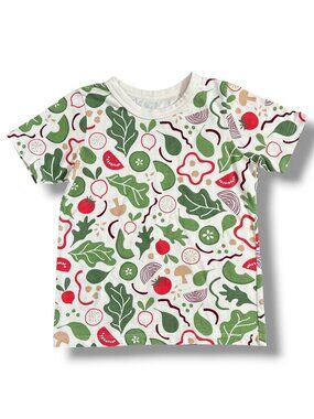 NEW! Winter Water Factory Farmers Market Vegetable Salad SS Tee Shirt Size 8